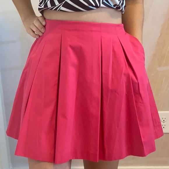 Alice + Olivia Connor pleated cotton pink skirt - Picture 4 of 5